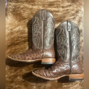 Horse Power Top Hand Full Quill Ostrich Cowboy Boots 11EE #HP8001